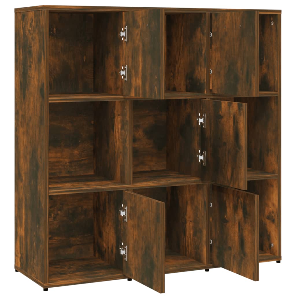 Bibliothèque Chêne fumé 90x30x90 cm Bois d'ingénierie - XIOS