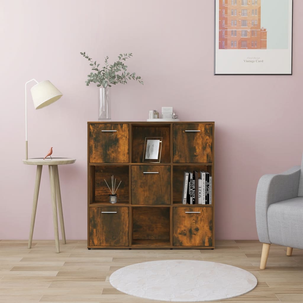 Bibliothèque Chêne fumé 90x30x90 cm Bois d'ingénierie - XIOS