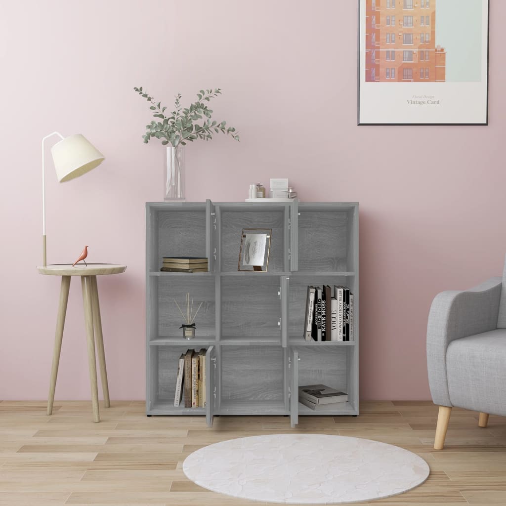 Bibliothèque Sonoma gris 90x30x90 cm Bois d'ingénierie - XIOS