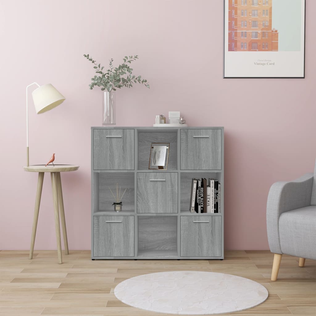 Bibliothèque Sonoma gris 90x30x90 cm Bois d'ingénierie - XIOS