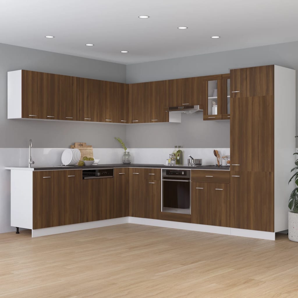 Armoire de cuisine "Lyon" chêne marron bois d'ingénierie Meubles de cuisine vidaXL