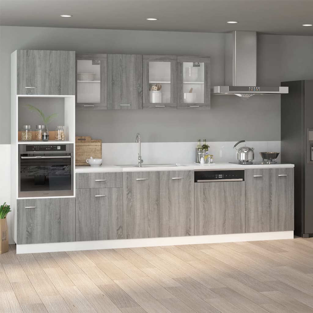 Meuble micro-ondes "Lyon" Gris Sonoma 60 x 57 x 207 cm Bois d'ingénierie - XIOS