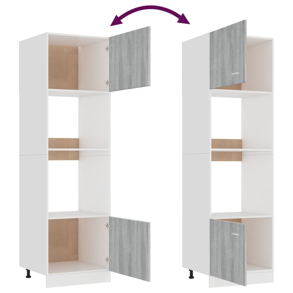 Meuble micro-ondes "Lyon" Gris Sonoma 60 x 57 x 207 cm Bois d'ingénierie - XIOS