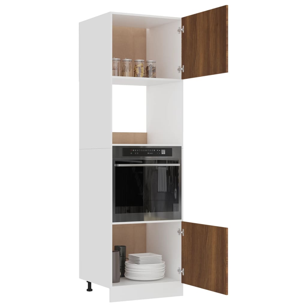Meuble micro-ondes "Lyon" Chêne brun 60 x 57 x 207 cm Bois d'ingénierie - XIOS
