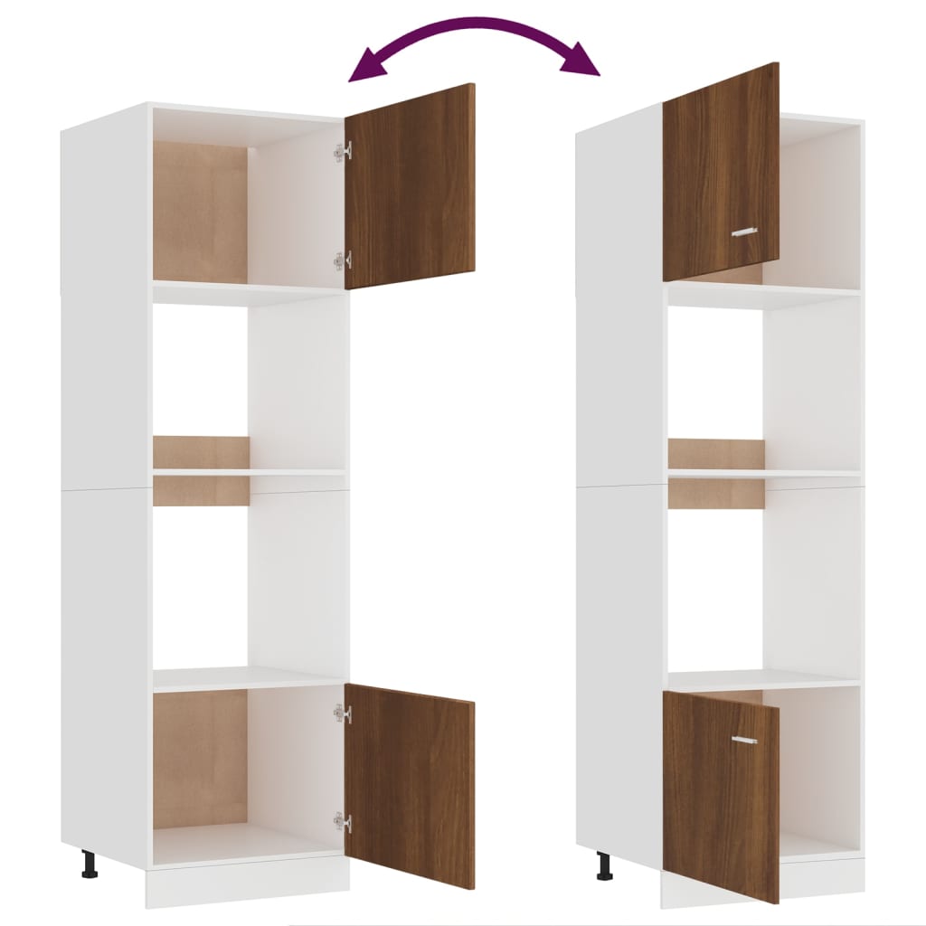 Meuble micro-ondes "Lyon" Chêne brun 60 x 57 x 207 cm Bois d'ingénierie - XIOS