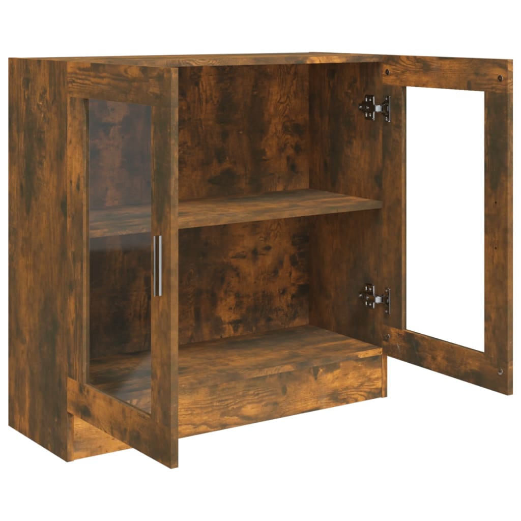 Armoire à vitrine Chêne fumé 82,5x30,5x80 cm Bois d'ingénierie - XIOS