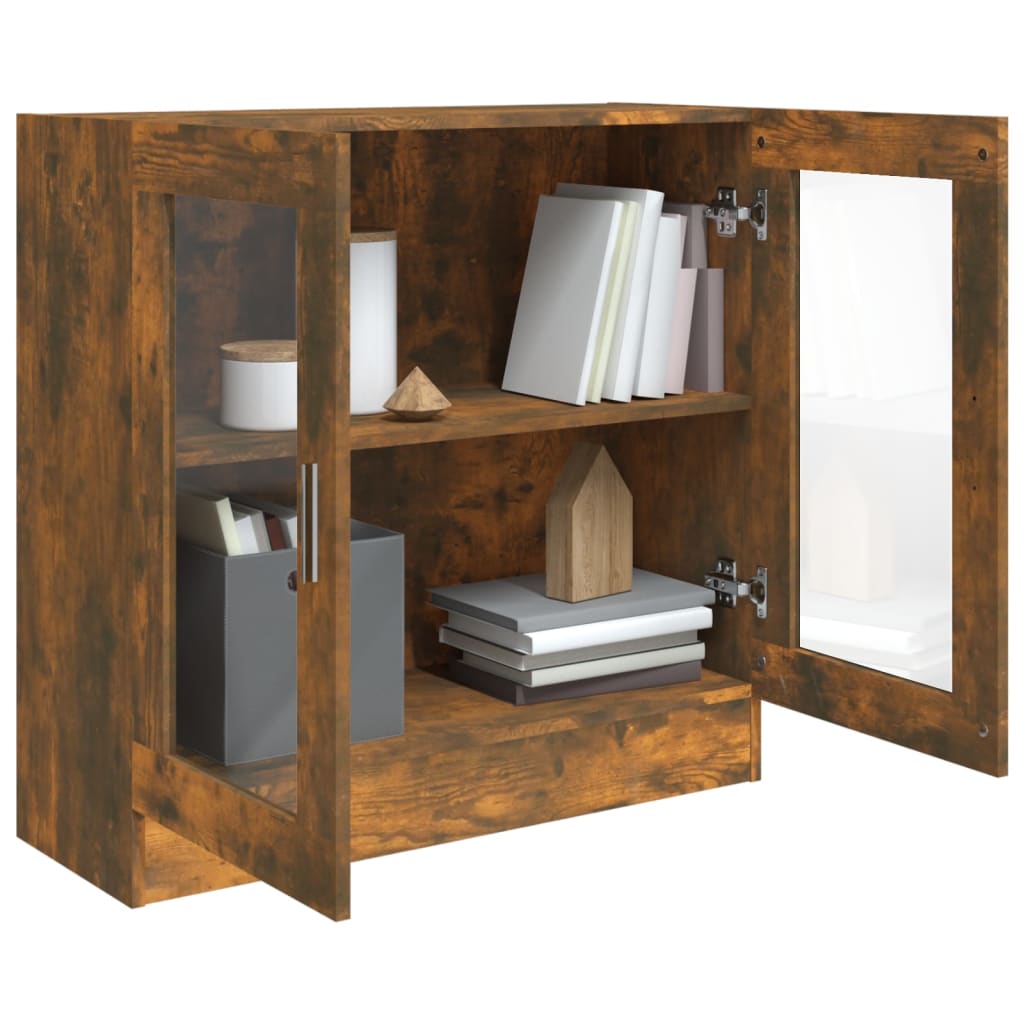 Armoire à vitrine Chêne fumé 82,5x30,5x80 cm Bois d'ingénierie - XIOS