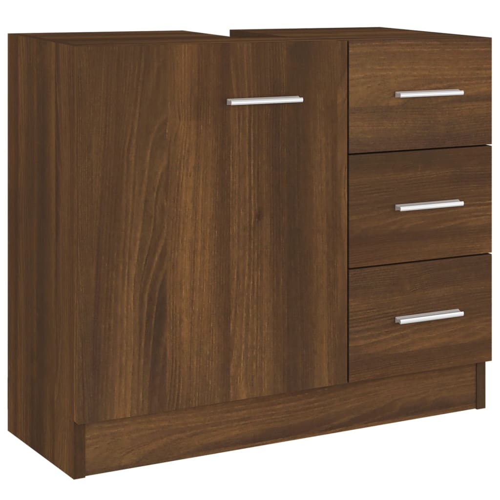 Armoire de lavabo Chêne marron 63x30x54 cm Bois d'ingénierie Ensembles de mobilier pour salles de bains vidaXL