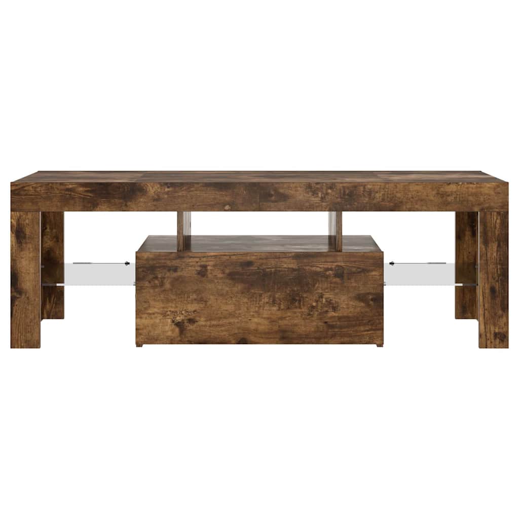 Meuble TV avec lumières LED chêne fumé 120x35x40 cm - XIOS