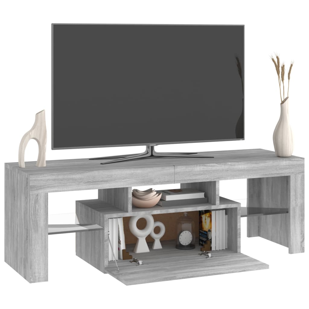 Meuble TV avec lumières LED sonoma gris 120x35x40 cm Meubles TV vidaXL   
