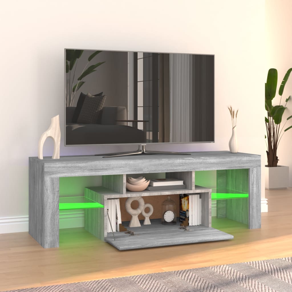 Meuble TV avec lumières LED sonoma gris 120x35x40 cm Meubles TV vidaXL   