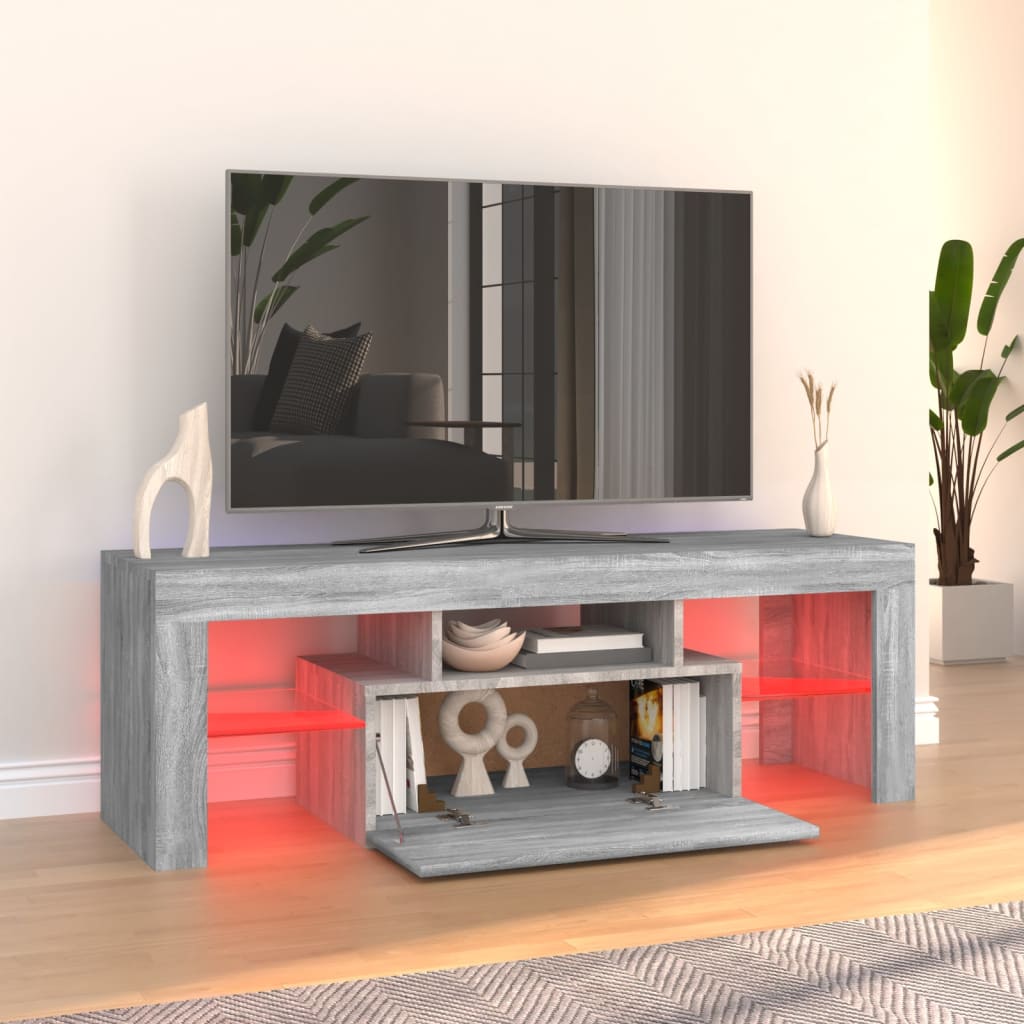 Meuble TV avec lumières LED sonoma gris 120x35x40 cm Meubles TV vidaXL   
