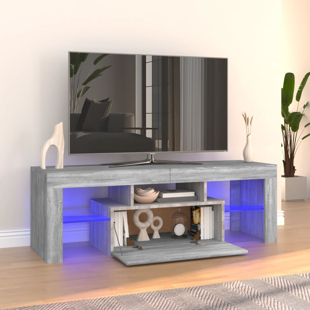 Meuble TV avec lumières LED sonoma gris 120x35x40 cm Meubles TV vidaXL   