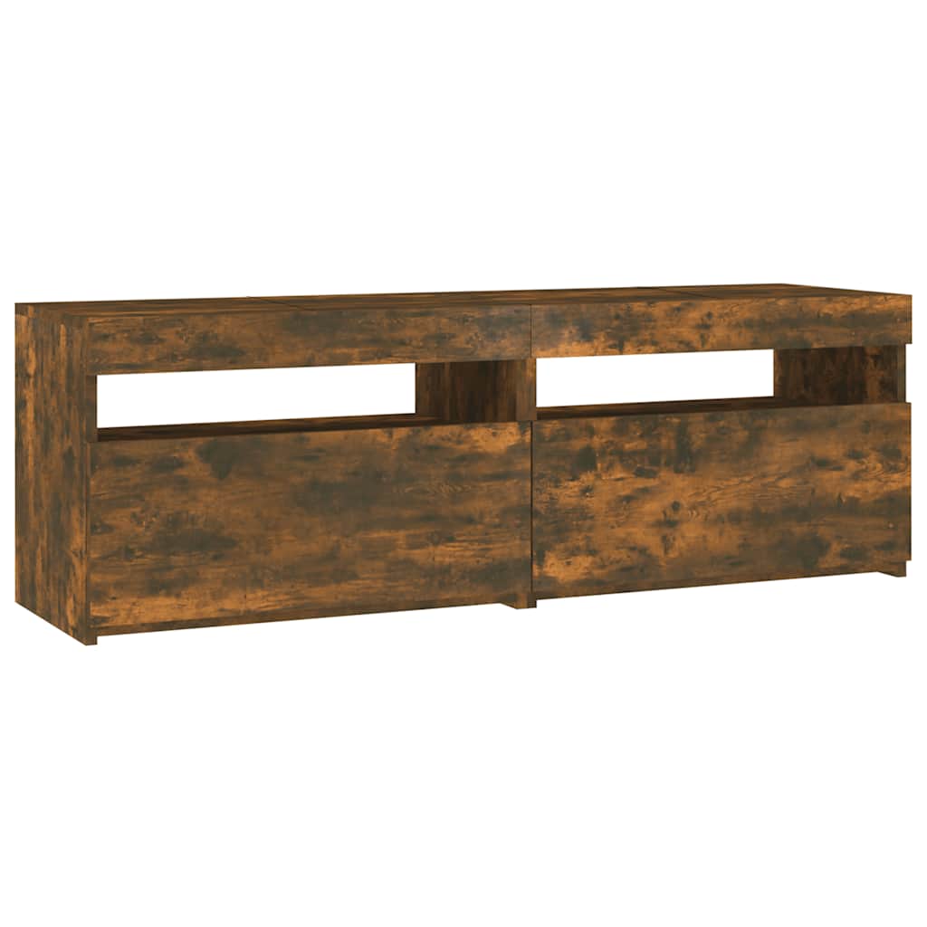 Meuble TV avec lumières LED chêne fumé 120x35x40 cm - XIOS