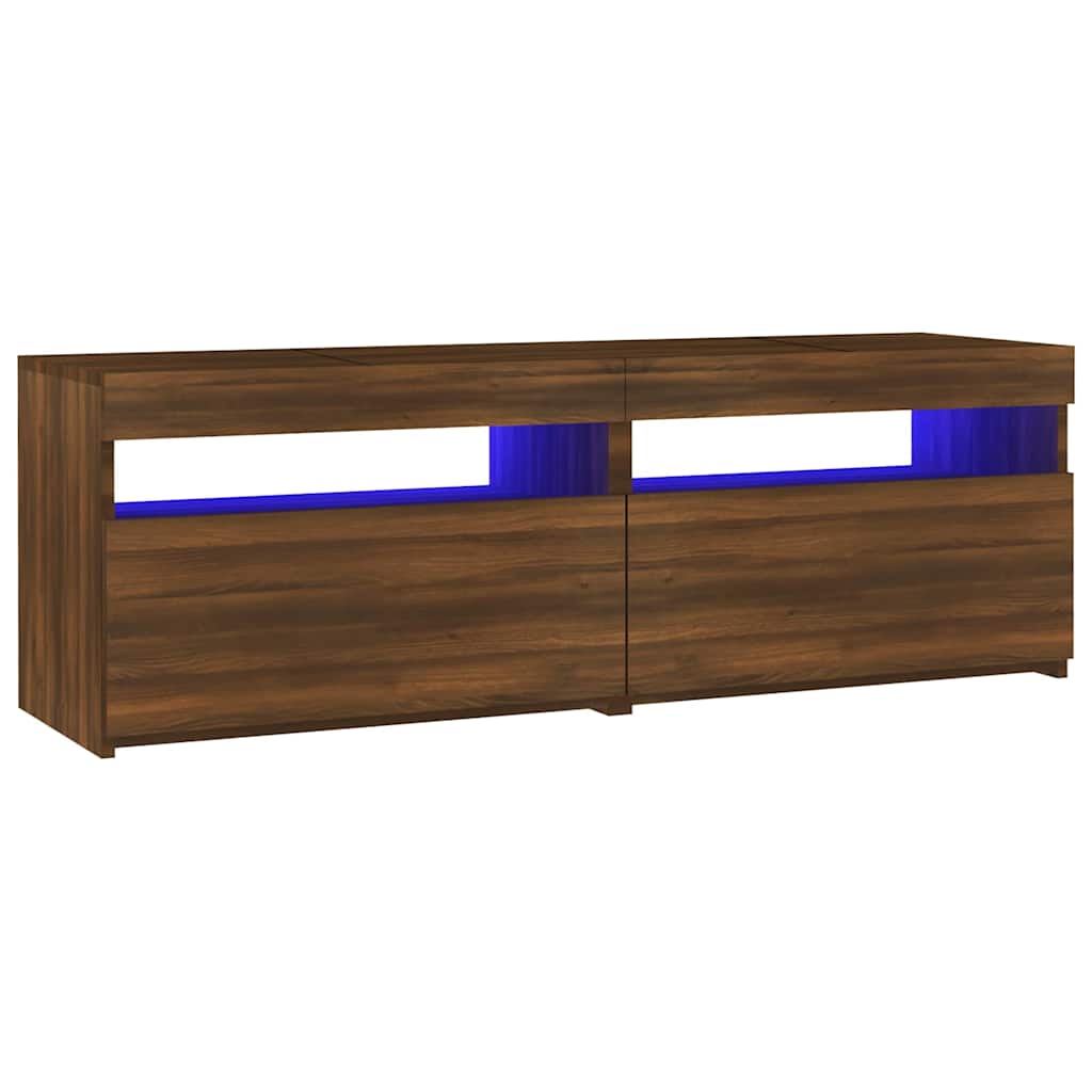 Meuble TV avec lumières LED chêne marron 120x35x40 cm - XIOS