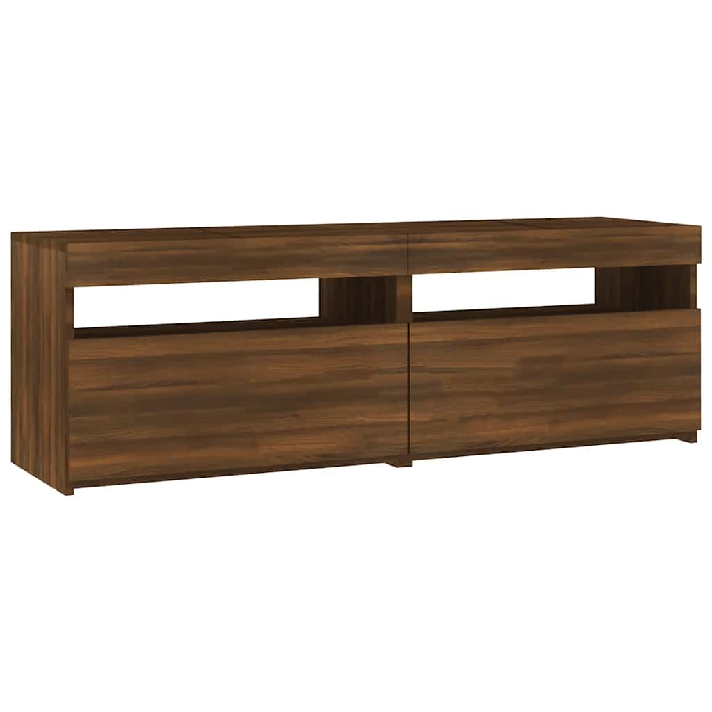 Meuble TV avec lumières LED chêne marron 120x35x40 cm - XIOS
