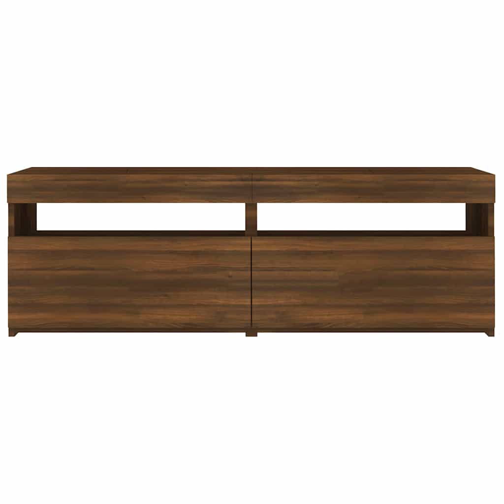 Meuble TV avec lumières LED chêne marron 120x35x40 cm - XIOS