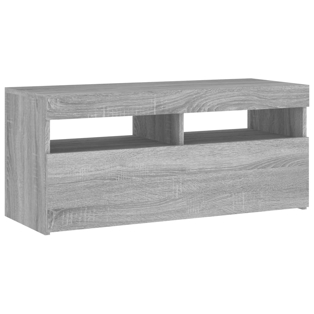 Meuble TV avec lumières LED Sonoma gris 90x35x40 cm Meubles TV vidaXL   