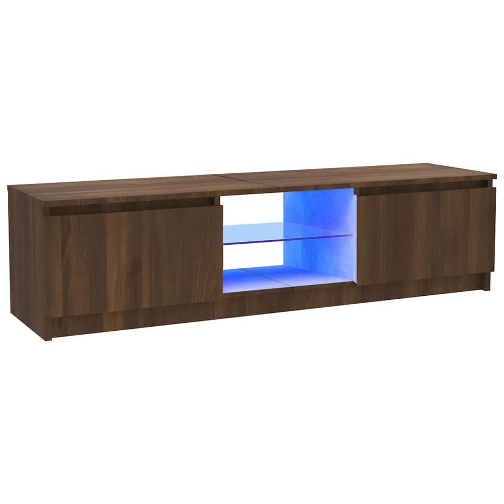 Meuble TV avec lumières LED chêne marron 120x30x36 cm - XIOS