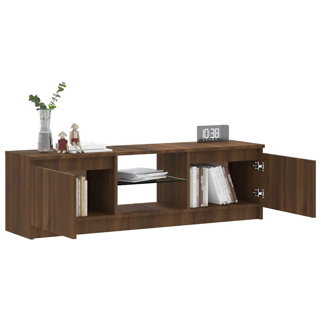Meuble TV avec lumières LED chêne marron 120x30x36 cm - XIOS