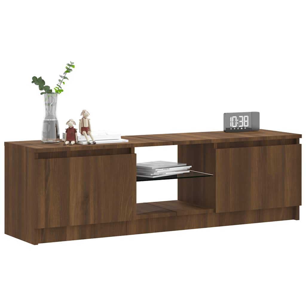 Meuble TV avec lumières LED chêne marron 120x30x36 cm - XIOS