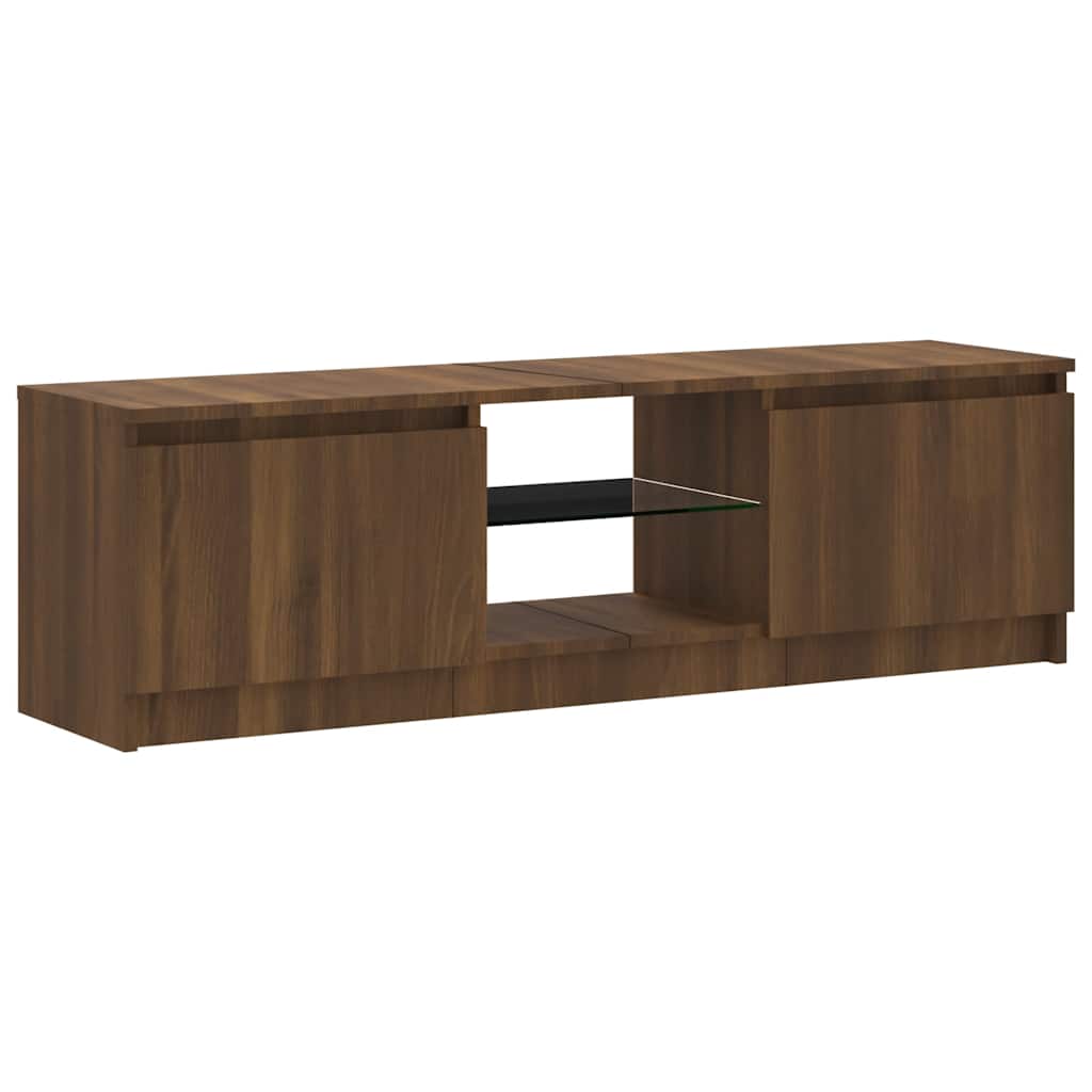 Meuble TV avec lumières LED chêne marron 120x30x36 cm - XIOS