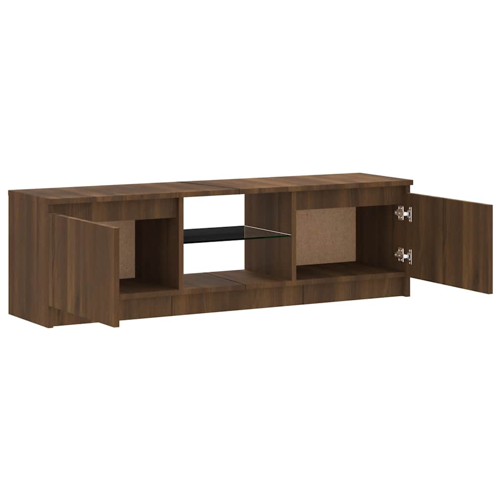 Meuble TV avec lumières LED chêne marron 120x30x36 cm - XIOS