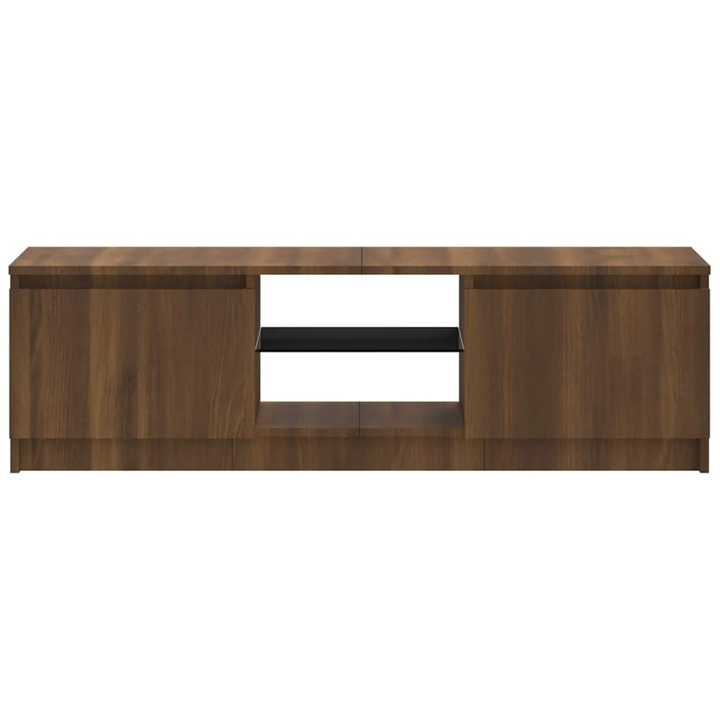 Meuble TV avec lumières LED chêne marron 120x30x36 cm - XIOS