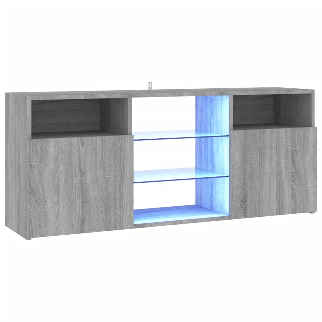 Meuble TV avec lumières LED Sonoma gris 120x30x50 cm Meubles TV vidaXL   
