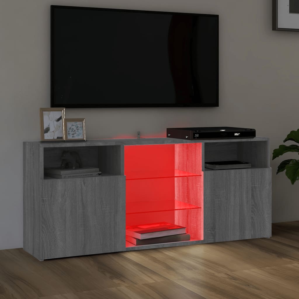 Meuble TV avec lumières LED Sonoma gris 120x30x50 cm Meubles TV vidaXL   