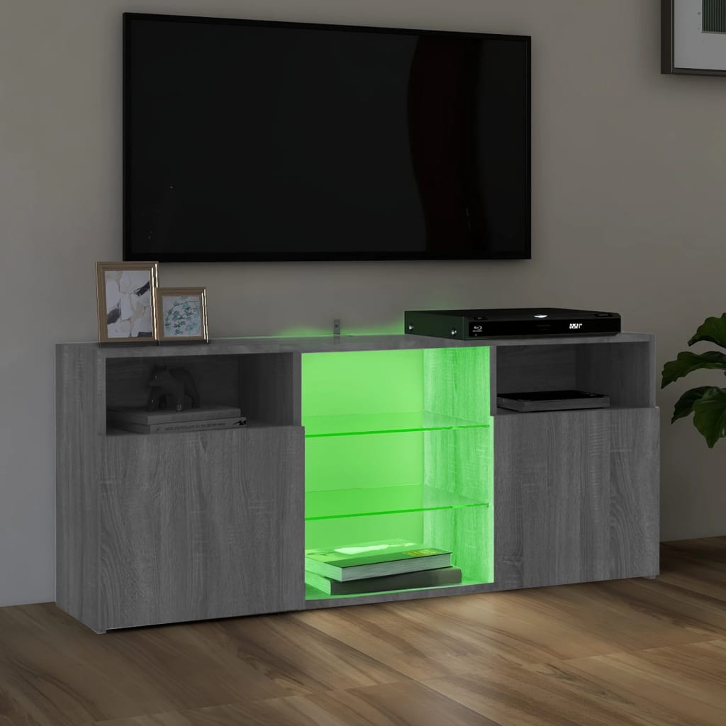 Meuble TV avec lumières LED Sonoma gris 120x30x50 cm Meubles TV vidaXL   