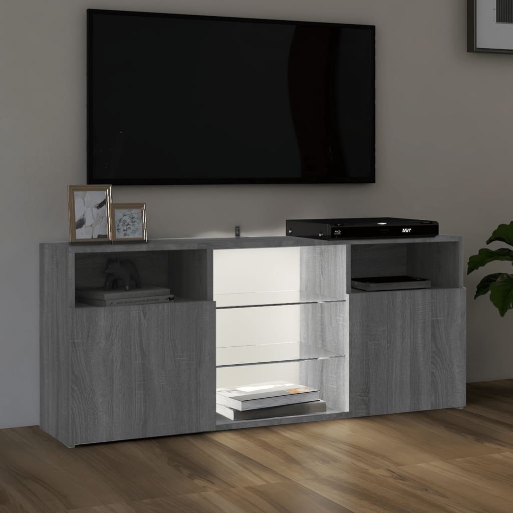 Meuble TV avec lumières LED Sonoma gris 120x30x50 cm Meubles TV vidaXL   