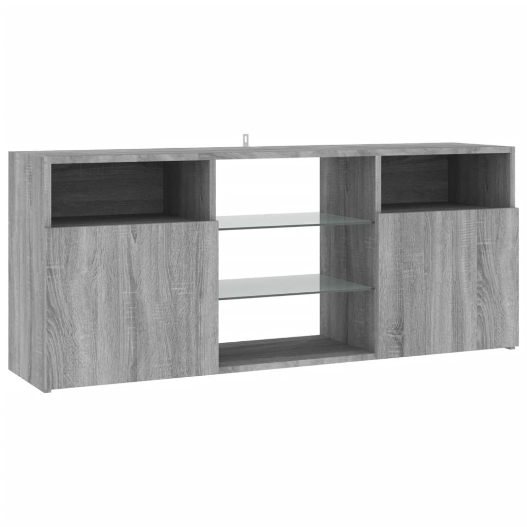 Meuble TV avec lumières LED Sonoma gris 120x30x50 cm Meubles TV vidaXL   