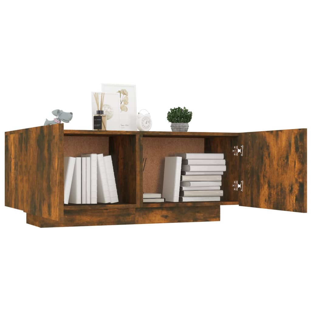 Meuble TV Chêne fumé 100x35x40 cm Bois d'ingénierie Meubles TV vidaXL   