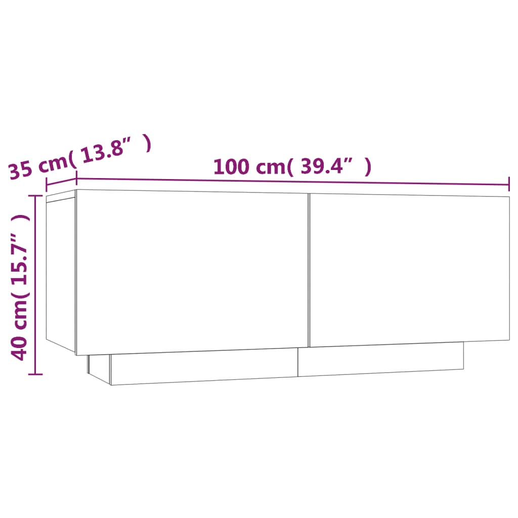 Meuble TV Chêne fumé 100x35x40 cm Bois d'ingénierie Meubles TV vidaXL   