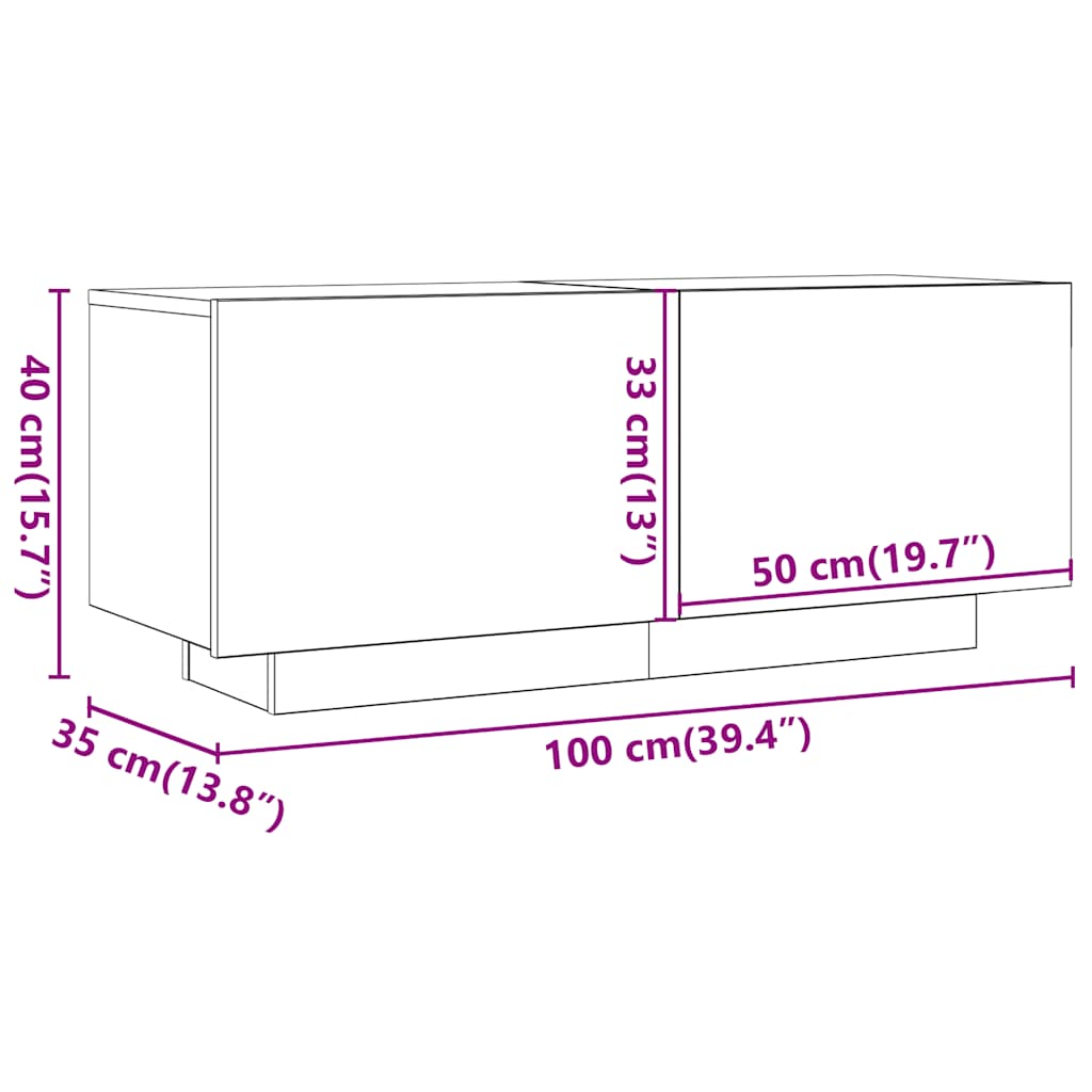 Meuble TV Sonoma gris 100x35x40 cm Bois d'ingénierie - XIOS