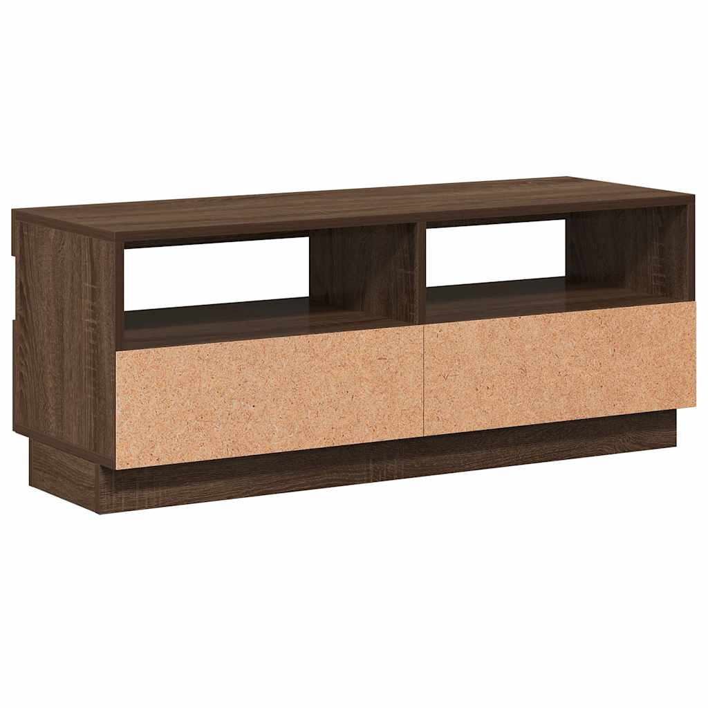 Meuble TV avec lumières LED chêne marron 100x35x40 cm - XIOS