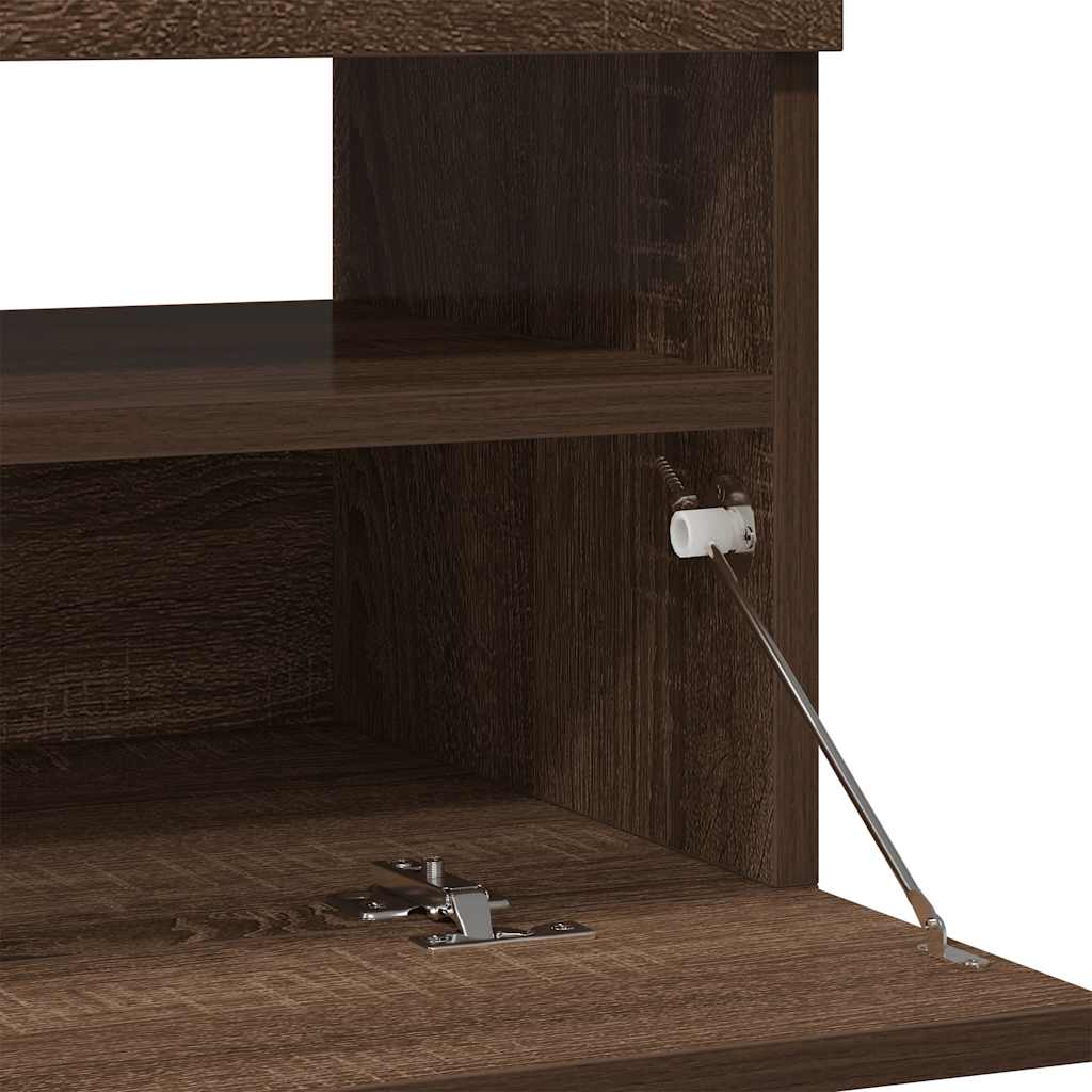Meuble TV avec lumières LED chêne marron 100x35x40 cm - XIOS