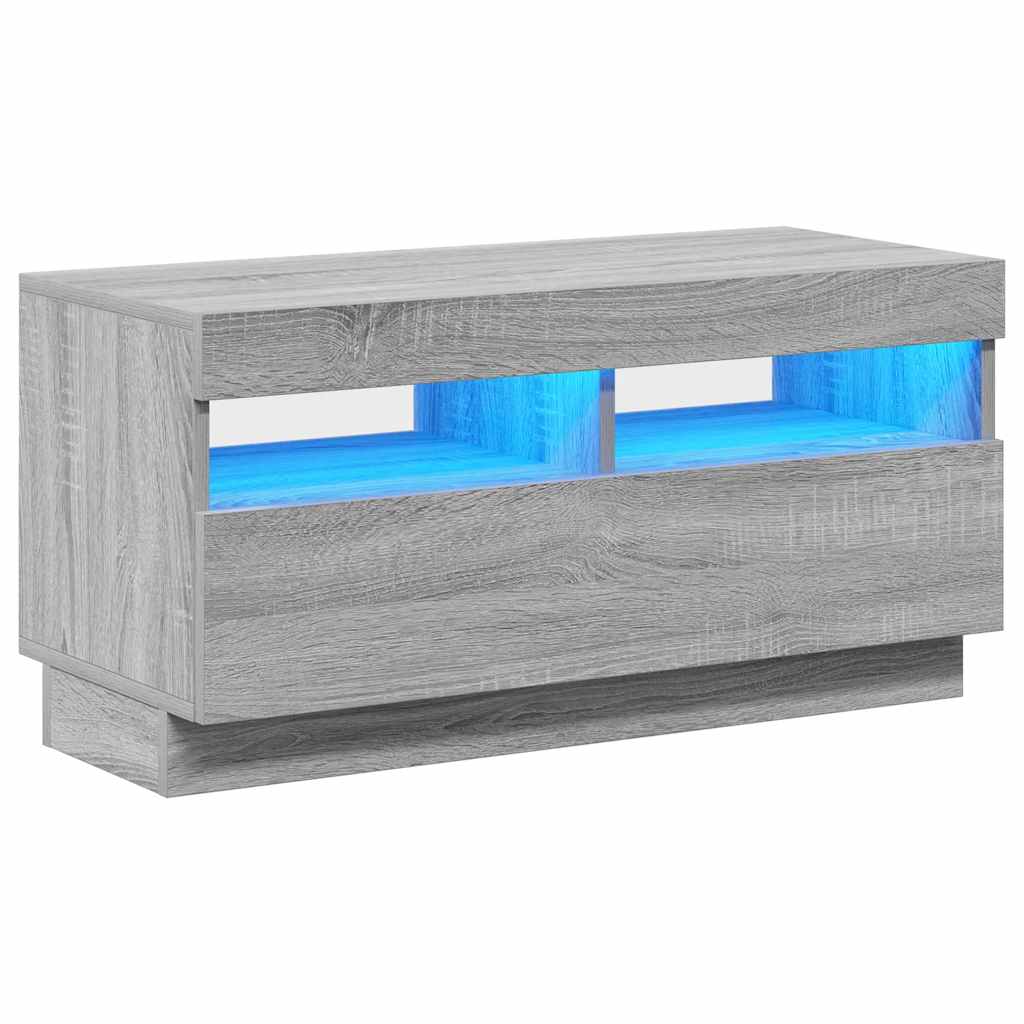 Meuble TV avec lumières LED sonoma gris 80x35x40 cm - XIOS