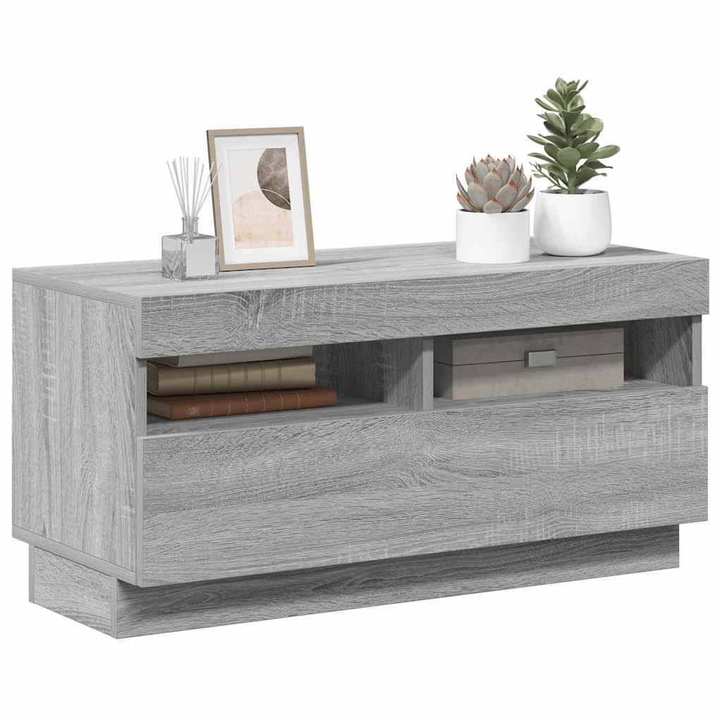 Meuble TV avec lumières LED sonoma gris 80x35x40 cm - XIOS