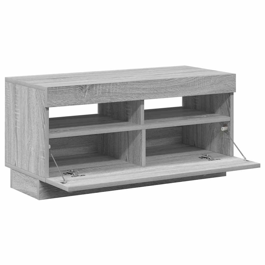 Meuble TV avec lumières LED sonoma gris 80x35x40 cm - XIOS