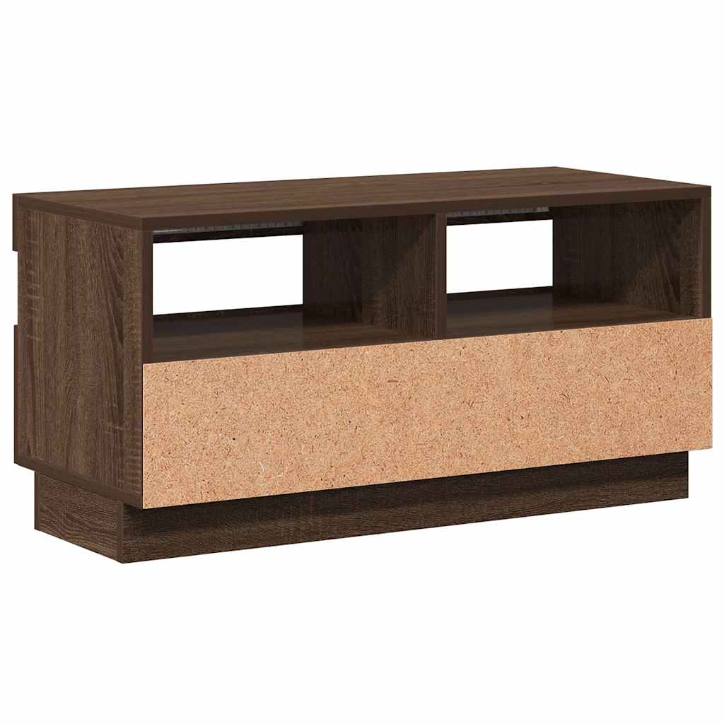 Meuble TV avec lumières LED chêne marron 80x35x40 cm - XIOS