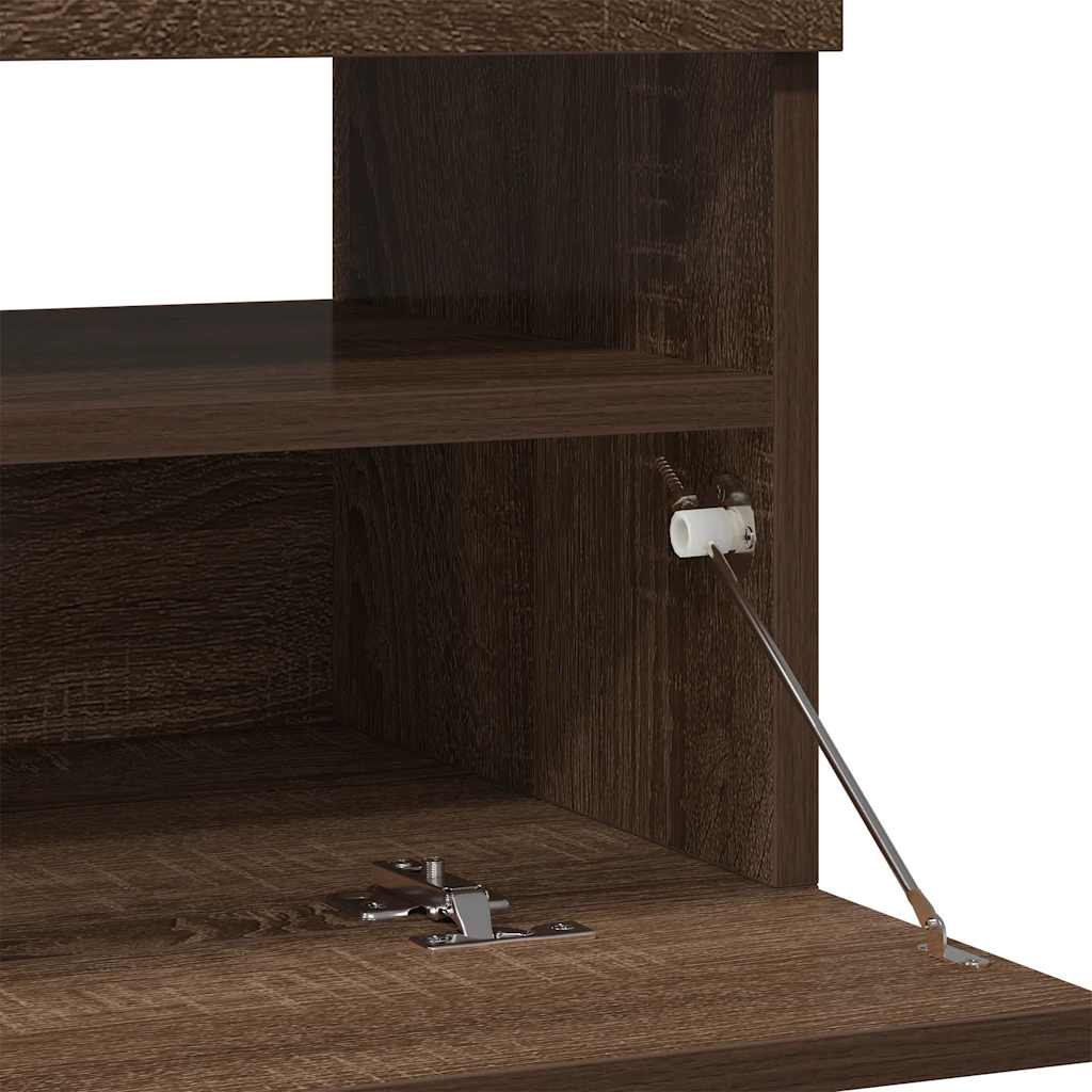 Meuble TV avec lumières LED chêne marron 80x35x40 cm - XIOS