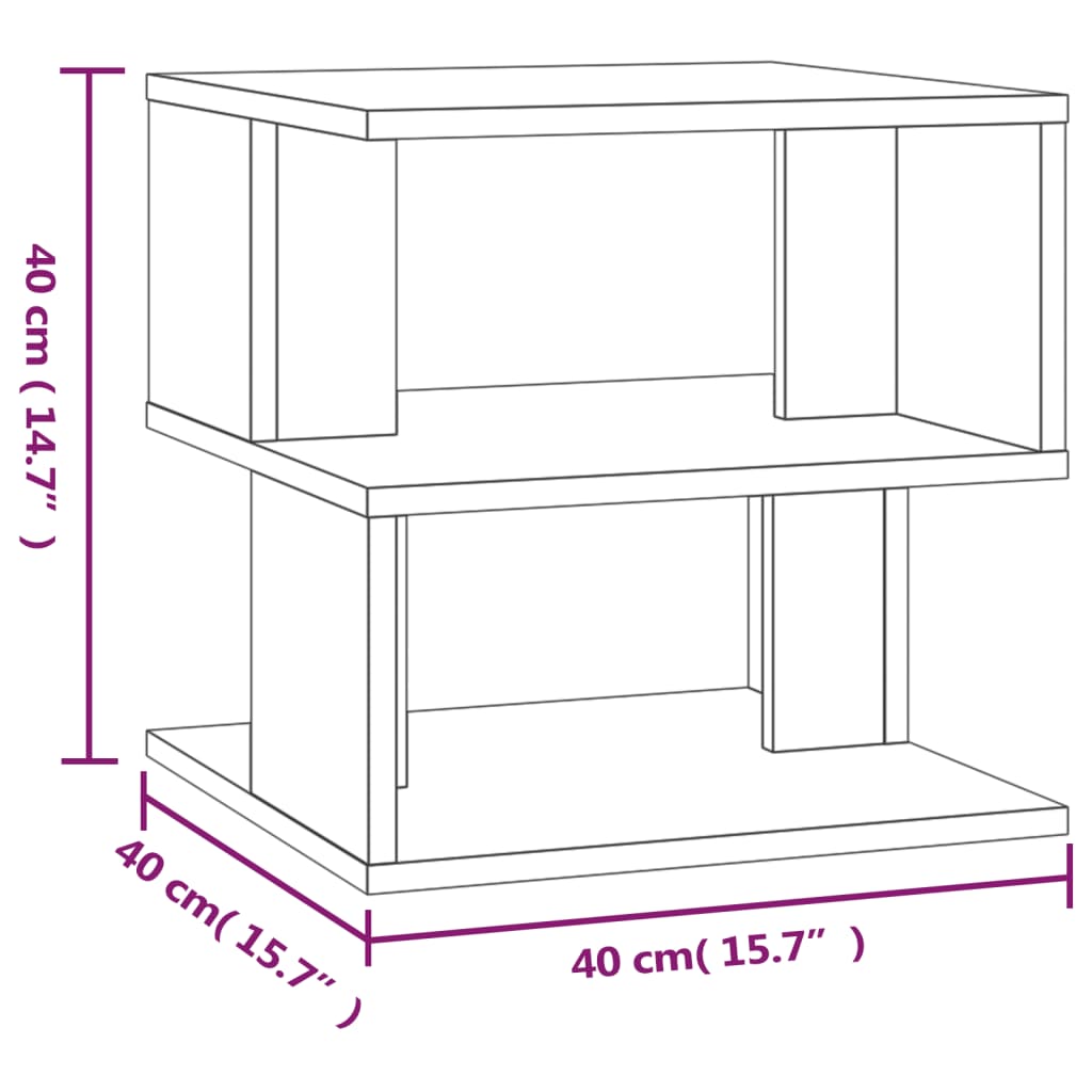 Table d'appoint Sonoma gris 40x40x40 cm Bois d'ingénierie - XIOS