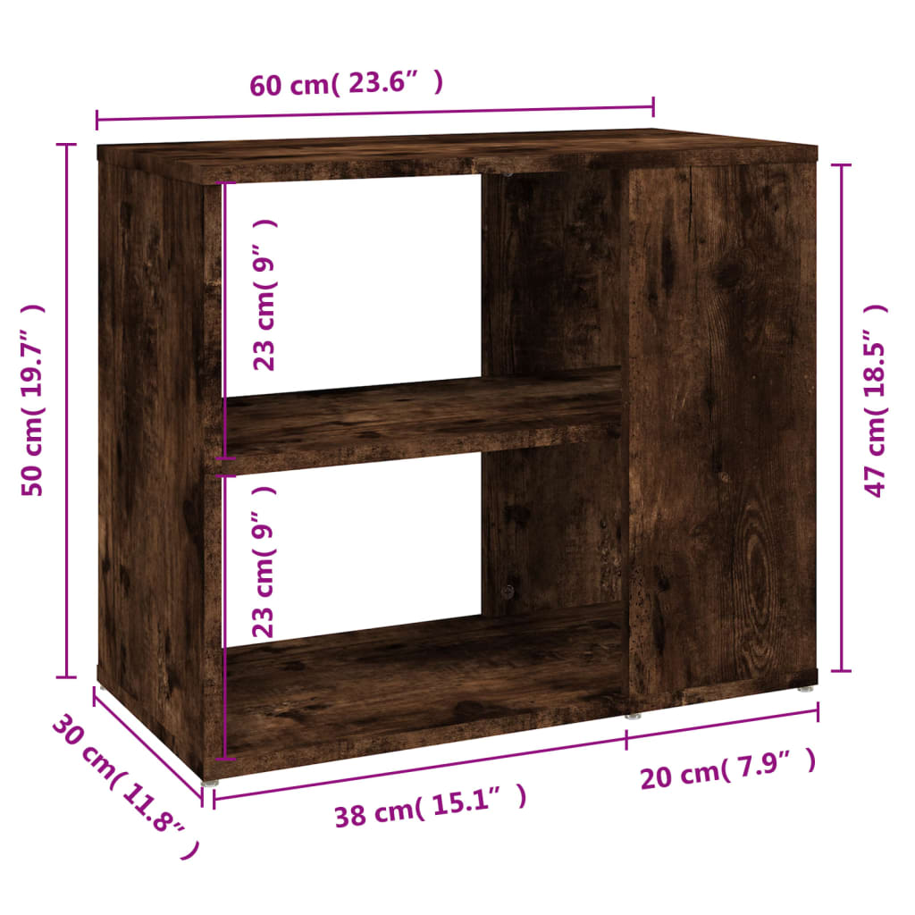 Armoire latérale Chêne fumé 60x30x50 cm Bois d'ingénierie - XIOS