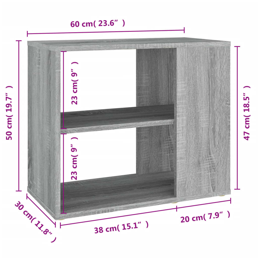Armoire latérale Sonoma gris 60x30x50 cm Bois d'ingénierie - XIOS