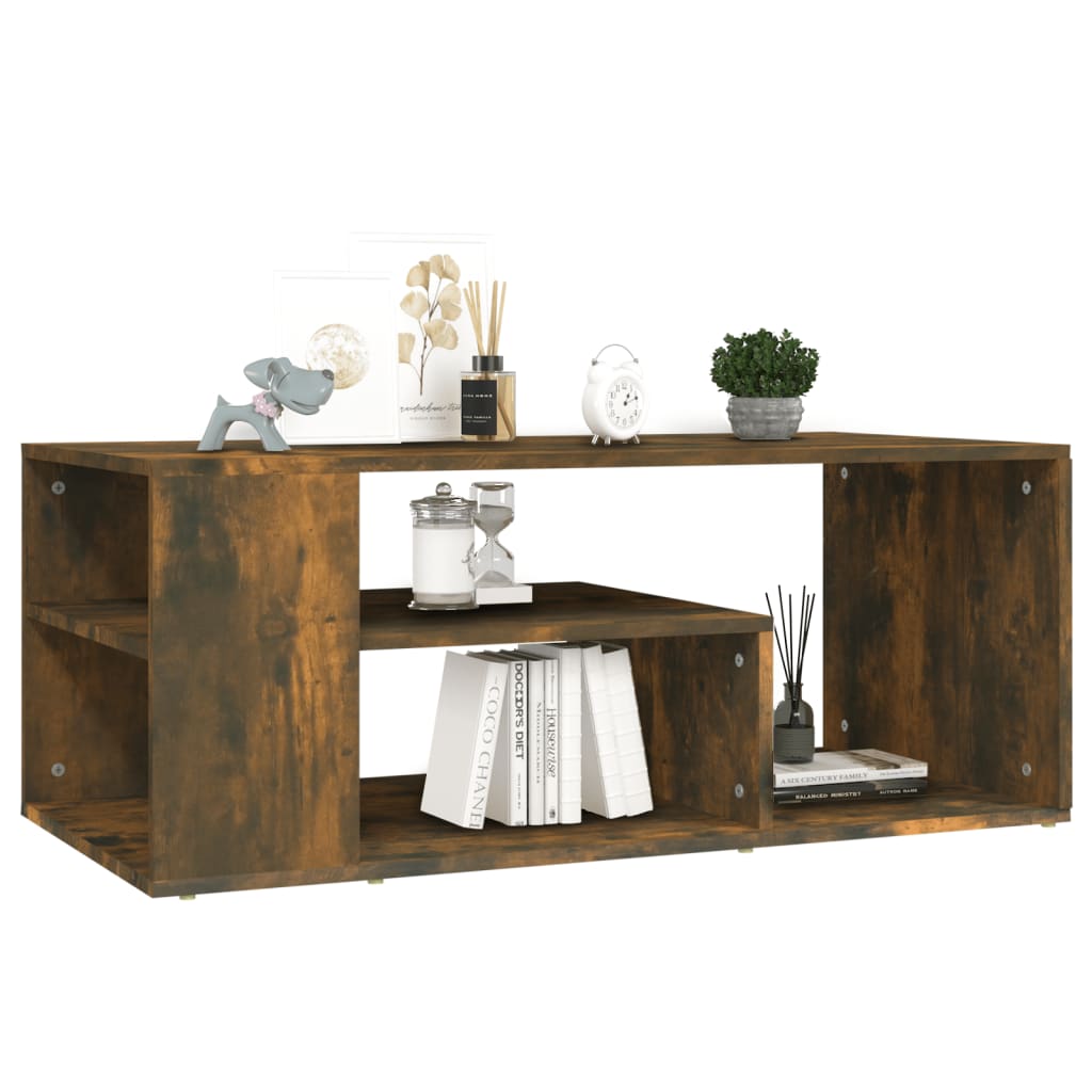 Table basse Chêne fumé 100x50x40 cm Bois d'ingénierie - XIOS