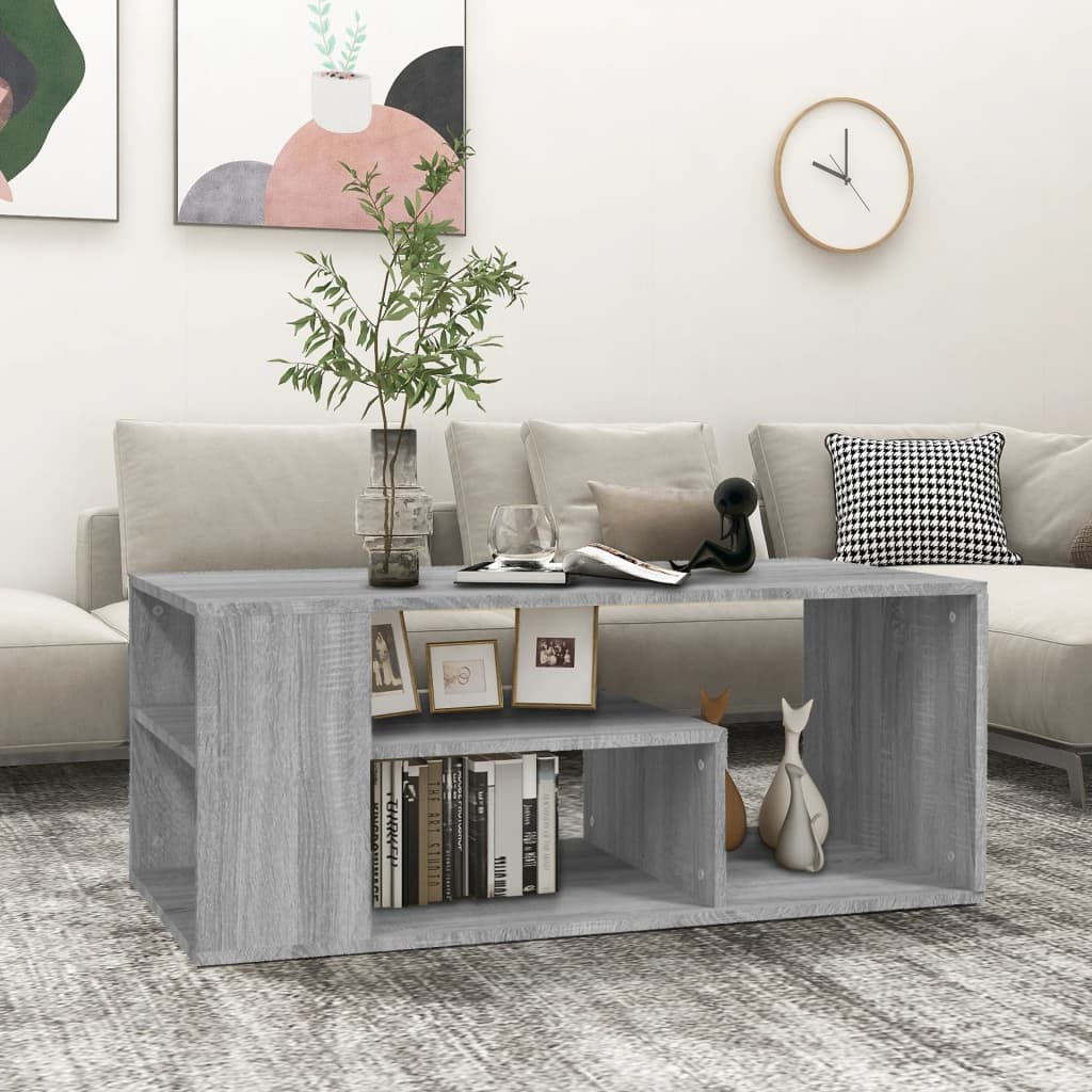 Table basse Sonoma gris 100x50x40 cm Bois d'ingénierie - XIOS