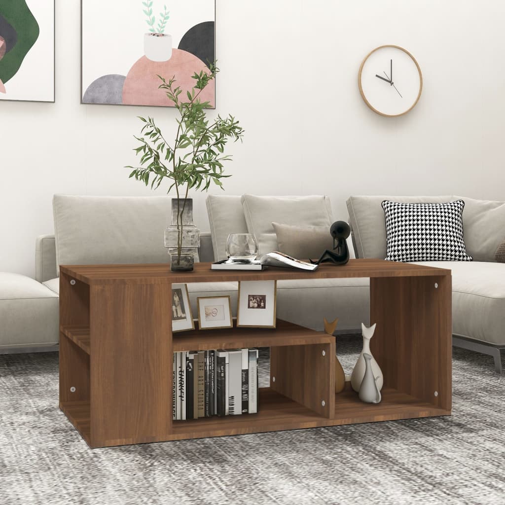 Table basse Chêne marron 100x50x40 cm Bois d'ingénierie - XIOS