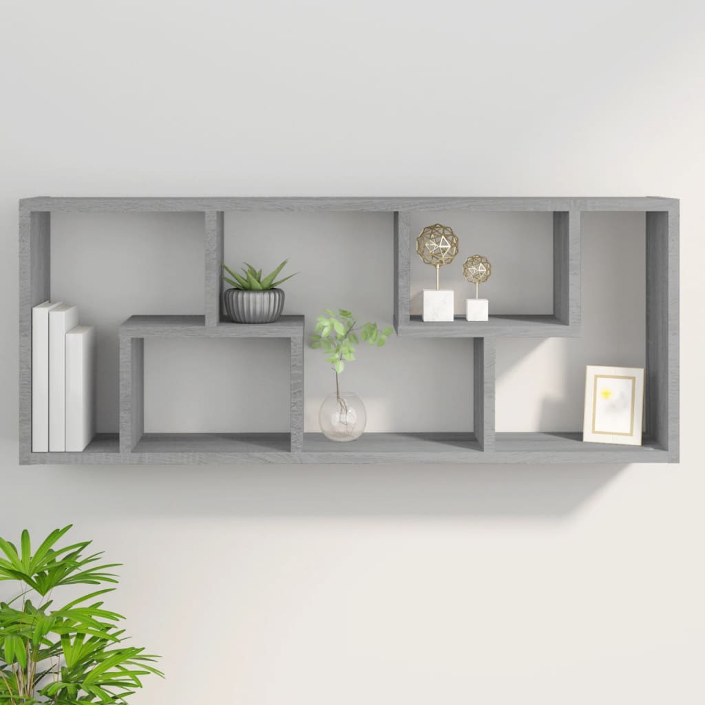 Étagère murale Sonoma gris 36x16x90 cm Bois d'ingénierie - XIOS